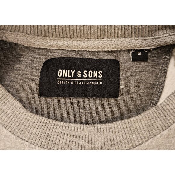 Only & Sons Sweater Men's Small Gray Crew Neck Long Sleeve Pullover Kangaroo - Picture 5 of 11